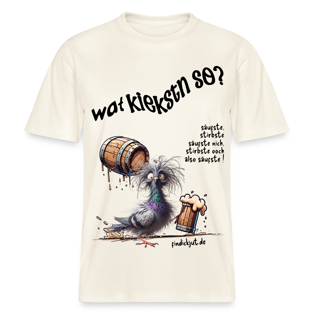 WAT KIEKSTN SO? - Relaxed Fit Unisex Bio-T-Shirt - Naturweiß 