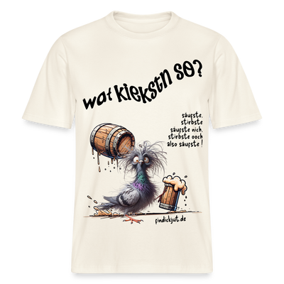 WAT KIEKSTN SO? - Relaxed Fit Unisex Bio-T-Shirt - Naturweiß 