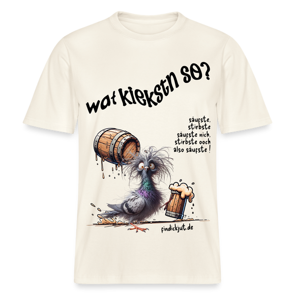 WAT KIEKSTN SO? - Relaxed Fit Unisex Bio-T-Shirt - Naturweiß 