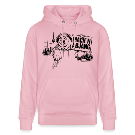 Berliner Spruch- MACH 'N ABJANG -Unisex Bio-Hoodie - Hellrosa