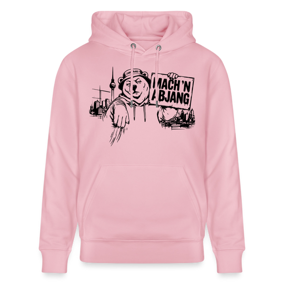 Berliner Spruch- MACH 'N ABJANG -Unisex Bio-Hoodie - Hellrosa