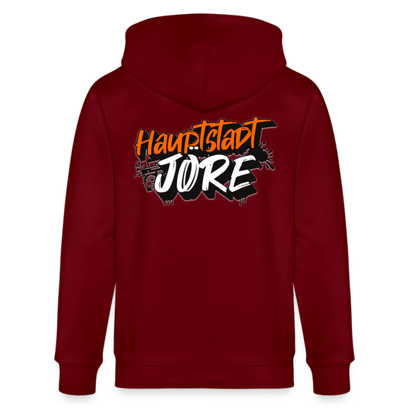 HAUPTSTADTJÖRE-Unisex Bio-Kapuzenjacke - Burgunderrot