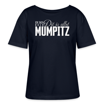 MUMPITZ-Rundhals Frauen Bio-T-Shirt mit Berliner Schnauze - Navy