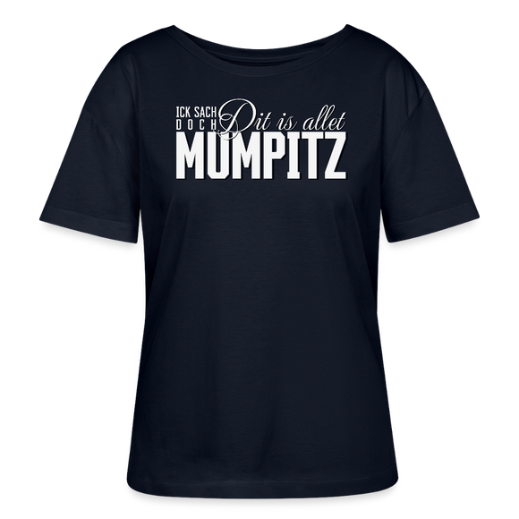 MUMPITZ-Rundhals Frauen Bio-T-Shirt mit Berliner Schnauze - Navy