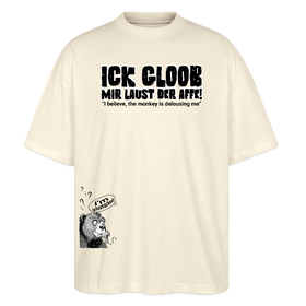 ICK GLOOB MIR LAUST DER AFFE-Unisex Oversize Bio-T-Shirt - Weißgrau