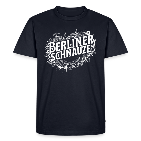 BERLINER SCHNAUZE-Männer Premium Bio T-Shirt - Navy