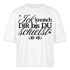 ICK KNUTSCH DIR - Frauen Boxy Bio-T-Shirt - Weiß