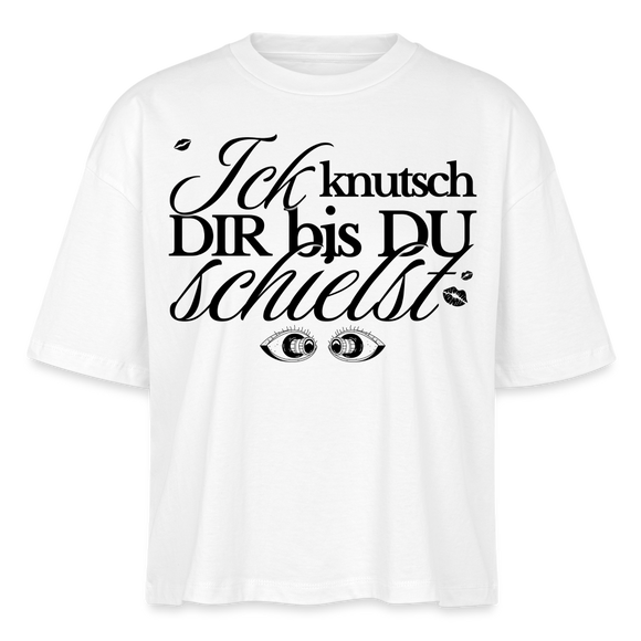 ICK KNUTSCH DIR - Frauen Boxy Bio-T-Shirt - Weiß
