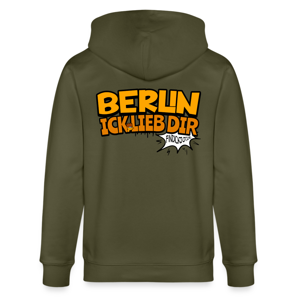 BERLIN ICK LIEB DIR - Unisex Bio-Kapuzenjacke - Khaki