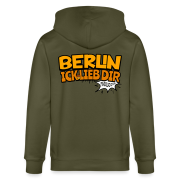 BERLIN ICK LIEB DIR - Unisex Bio-Kapuzenjacke - Khaki
