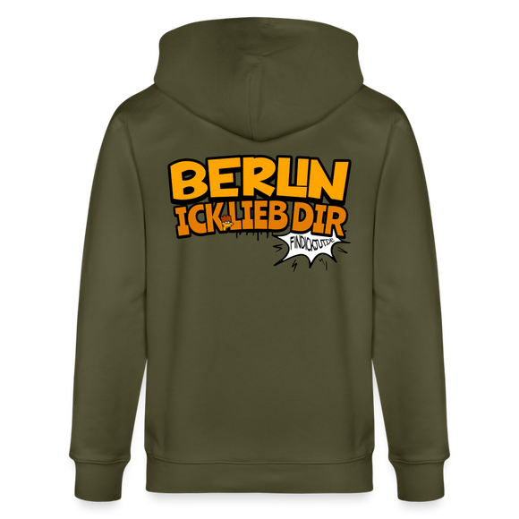 BERLIN ICK LIEB DIR - Unisex Bio-Kapuzenjacke - Khaki