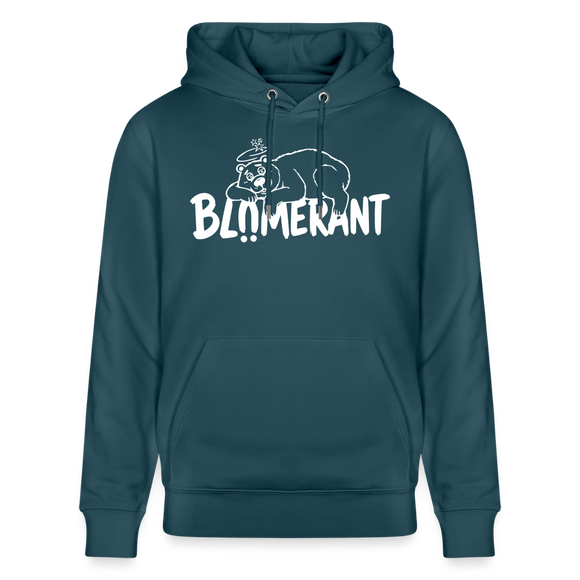 Berliner Spruch-BLÜMERANT-Unisex Bio-Hoodie - Dunkles Petrol