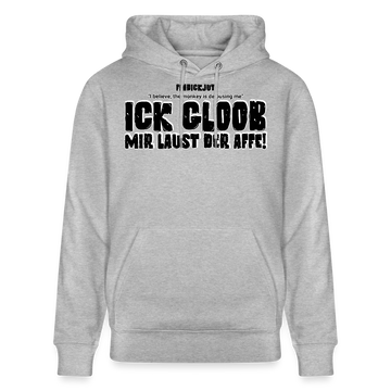 ICK GLOOB, MIR LAUST DER AFFE-Unisex Bio-Hoodie - Grau meliert