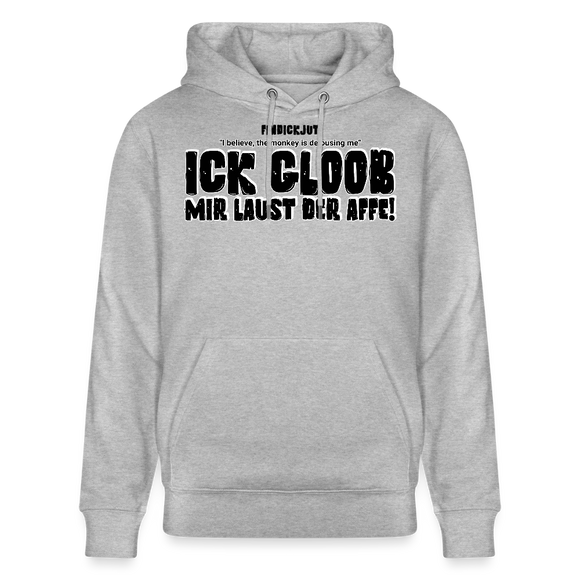 ICK GLOOB, MIR LAUST DER AFFE-Unisex Bio-Hoodie - Grau meliert