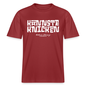 Berliner Schnauze Spruch-KANNSTE KNICKEN-RELAXED FIT Unisex Organic T-Shirt - Erdrot