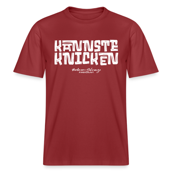 Berliner Schnauze Spruch-KANNSTE KNICKEN-RELAXED FIT Unisex Organic T-Shirt - Erdrot
