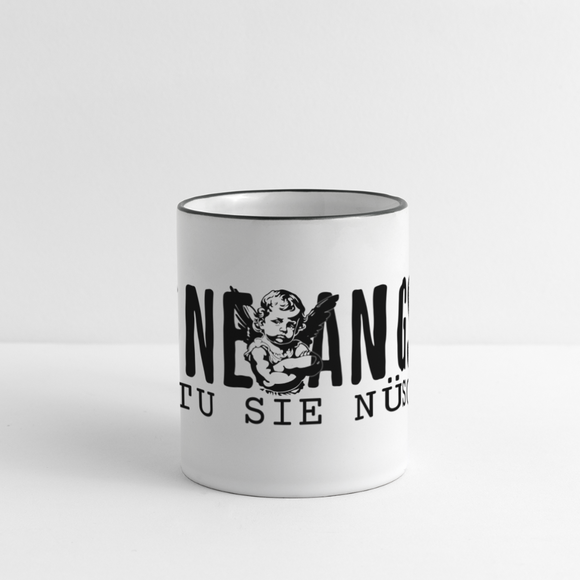 KEENE ANGST ICK TU SIE NÜSCHT - Panoramatasse - Weiß/Schwarz