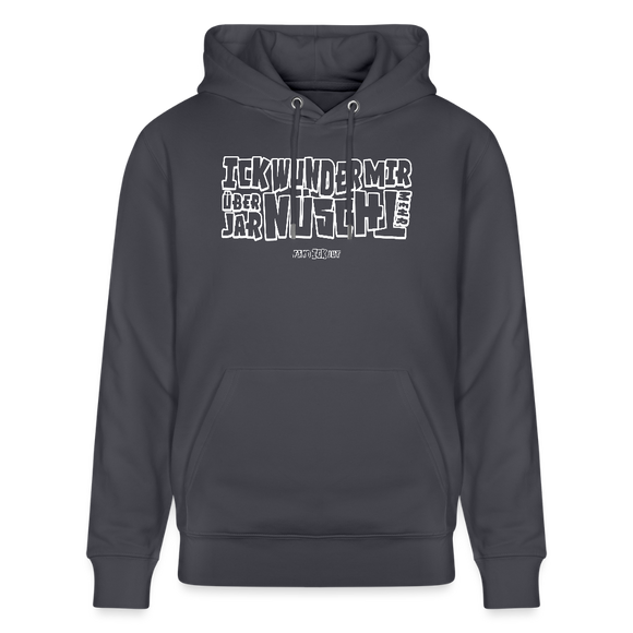 Berliner Spruch-ICK WUNDER MIR-Unisex Bio-Hoodie - Indigoblau