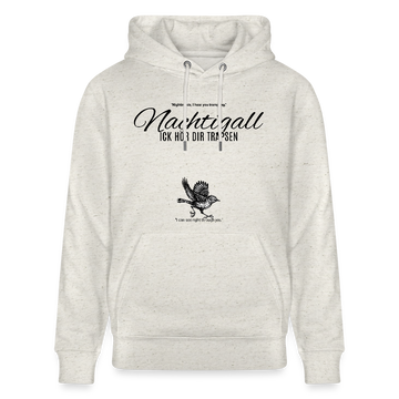 NACHTIGALL ICK HÖR DIR TRAPSEN-Unisex Bio-Hoodie - Beige meliert