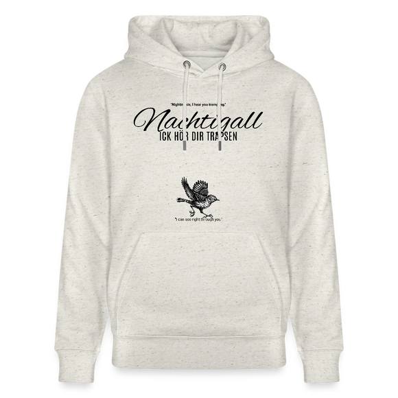 NACHTIGALL ICK HÖR DIR TRAPSEN-Unisex Bio-Hoodie - Beige meliert