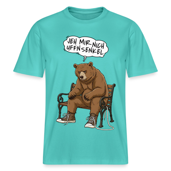 Berliner Bär mit Spruch-JEH MIR NICH UFFN SENKEL- RELAXED FIT Unisex Organic T-Shirt - Poolblau
