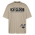 ICK GLOOB MEEN SCHWEIN PFEIFT-Unisex Oversize Bio-T-Shirt - Steingrau