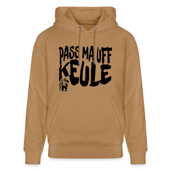 PASS MA UFF KEULE - Unisex Bio-Hoodie - Latte