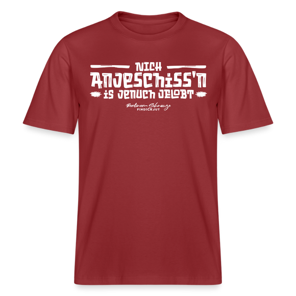 Berliner Spuch-Berliner Lob-NICH ANJESCHISSN-RELAXED FIT Unisex Organic T-Shirt - Erdrot