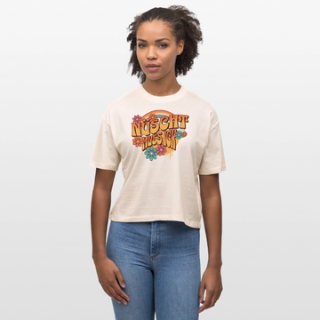 BERLINER RETRO-NÜSCHT MUSS ICK-Frauen Boxy Bio-T-Shirt - Weißgrau