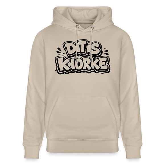 DIT IS KNORKE-Unisex Bio-Hoodie mit echt Berliner Schnauze - Beige