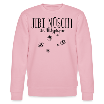JIBT NÜSCHT zu Weihnachten in Berlin-Unisex Bio-Sweatshirt - Hellrosa