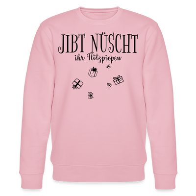 JIBT NÜSCHT zu Weihnachten in Berlin-Unisex Bio-Sweatshirt - Hellrosa