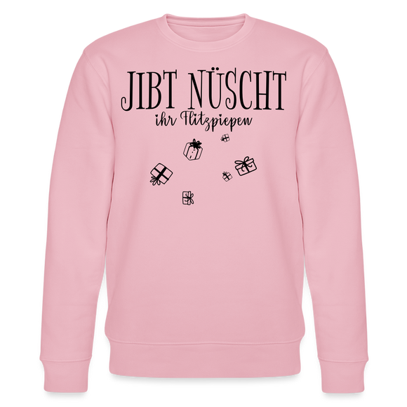 JIBT NÜSCHT zu Weihnachten in Berlin-Unisex Bio-Sweatshirt - Hellrosa