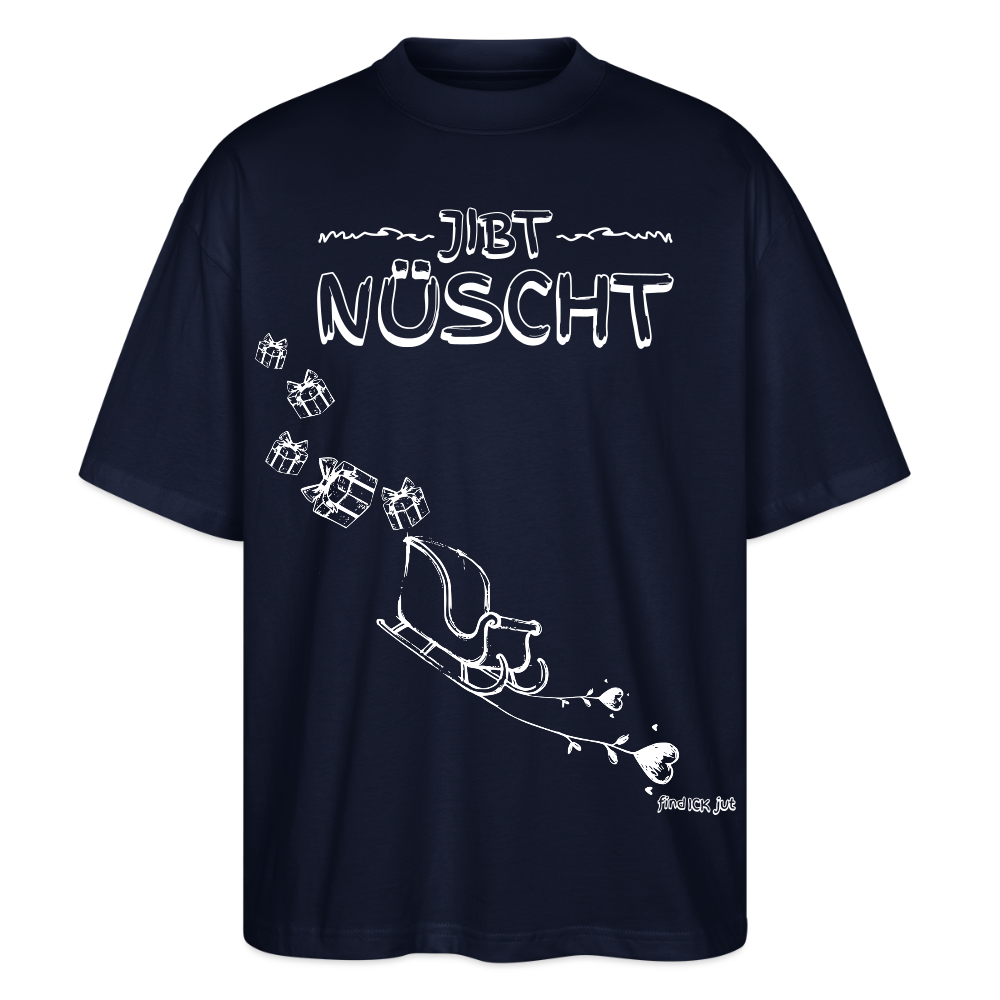 Weihnachten in Berliner25-JIBT NÜSCHT-Oversized Unisex Bio T-Shirt Blaster - Navy