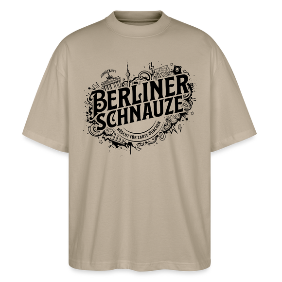 BERLINER SCHNAUZE-Oversized Unisex Bio T-Shirt - Steingrau