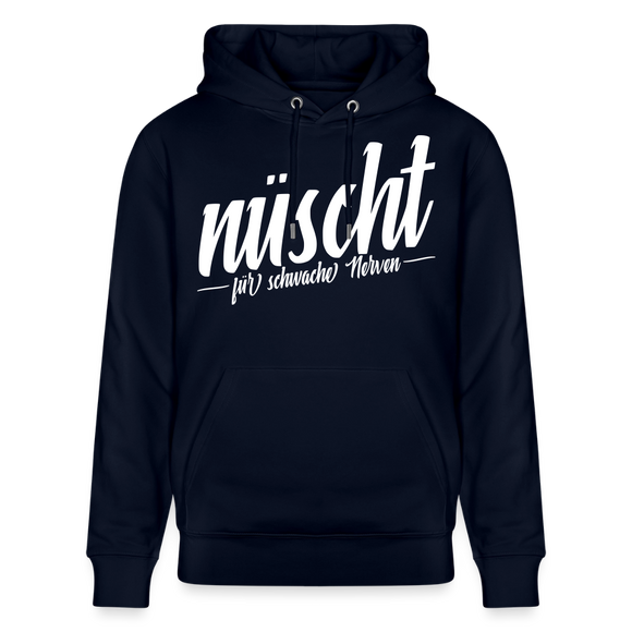 NÜSCHT FÜR SCHWACHE NERVEN-Unisex Bio-Hoodie mit Berliner Schnauze - Navy