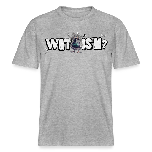 WAT IS'N?-Relaxed Fit Unisex Bio-T-Shirt - Grau meliert