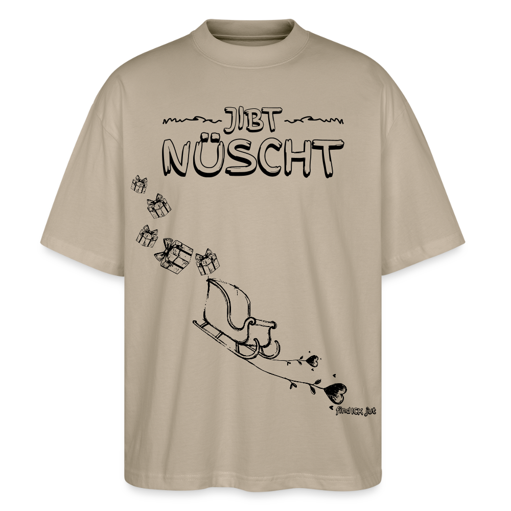 Weihnachten in Berlin 25-JIBT NÜSCHT-Oversized Unisex Bio T-Shirt - Steingrau