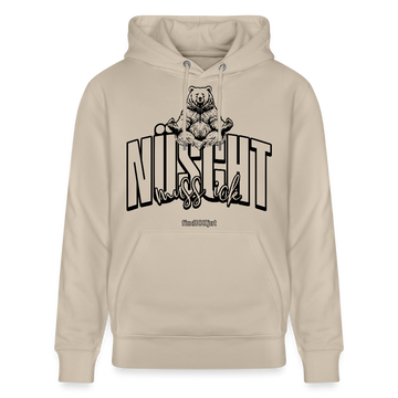 NÜSCHT MUSS ICK 2025-Unisex Bio-Hoodie mit Berliner Schnauze - Beige