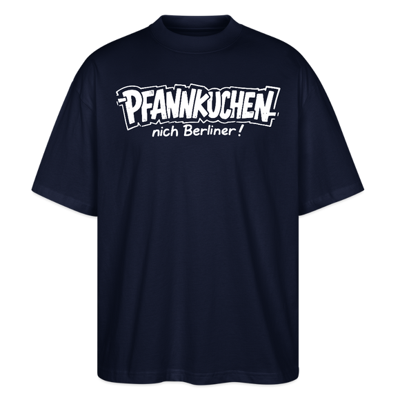 Witziges Berlin Shirt-PFANNKUCHEN, nich Berliner-Oversized Unisex Bio T-Shirt - Navy
