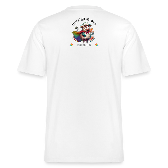 PRIDE 'REGENBOGENSCHAF'Relaxed Fit Unisex Bio-T-Shirt - Weiß