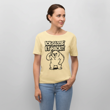 Berlin Shirt-ICK GLOOB' ET HACKT-Rundhals Frauen Bio-T-Shirt - Creme