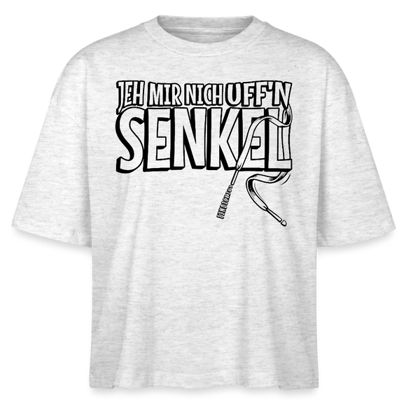 JEH MIR NICH UFFN SENKEL-Frauen Boxy Bio-T-Shirt II - Weiß meliert