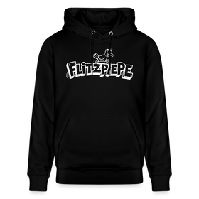 Unisex Bio-Hoodie mit dem Original Berliner Spruch - Flitzpiepe - Schwarz