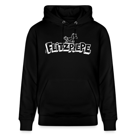 Unisex Bio-Hoodie mit dem Original Berliner Spruch - Flitzpiepe - Schwarz