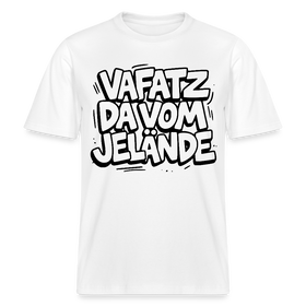 VAFATZ DA VOM JELÄNDE-RELAXED FIT Unisex BIO T-Shirt-hell - Weiß