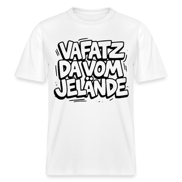 VAFATZ DA VOM JELÄNDE-RELAXED FIT Unisex BIO T-Shirt-hell - Weiß
