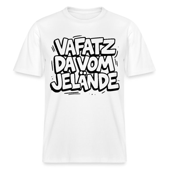 VAFATZ DA VOM JELÄNDE-RELAXED FIT Unisex BIO T-Shirt-hell - Weiß