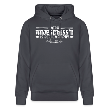 Berliner Spruch-NICH ANJESCHISSN-Unisex Bio-Hoodie mit Berliner Schnauze - Indigoblau