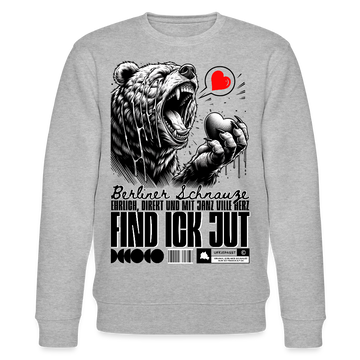 Berlin Souvenir-FIND ICK JUT-Unisex Bio-Sweatshirt - Grau meliert